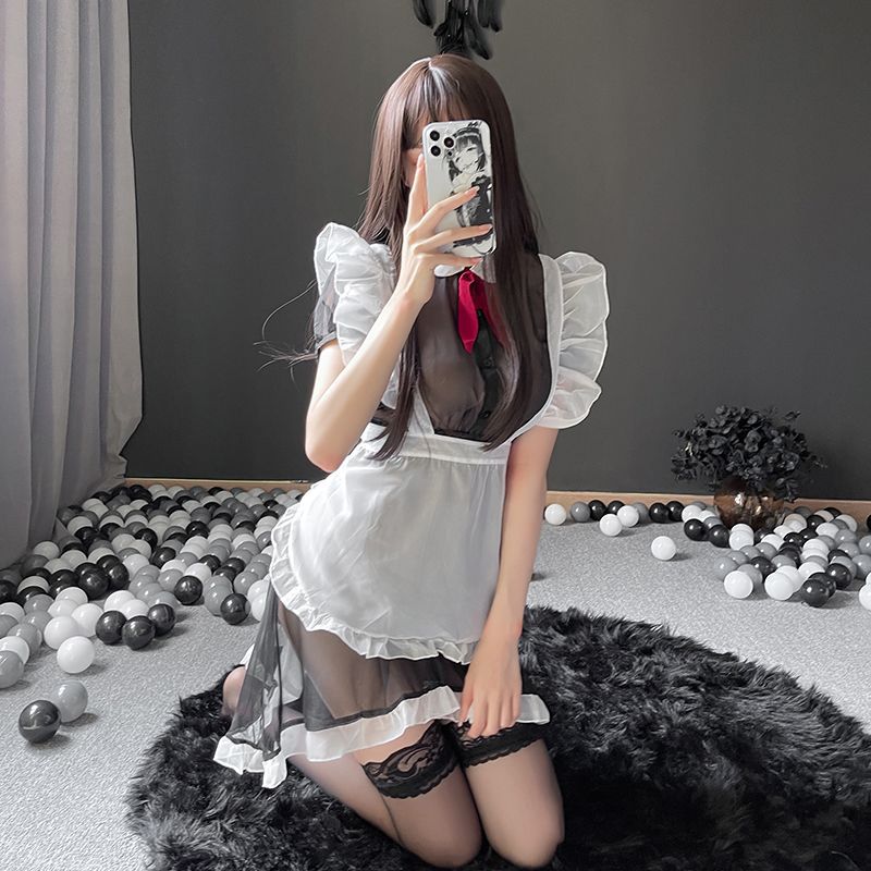 Maid Costume Erotic Lingerie Uniform Temptation Teasing Sheer Sexy Set