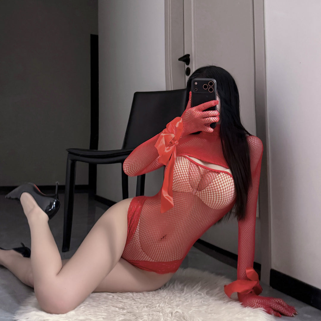 Erotic Lingerie Bandeau Sheer Fishnet Hot Seductive Bodysuit