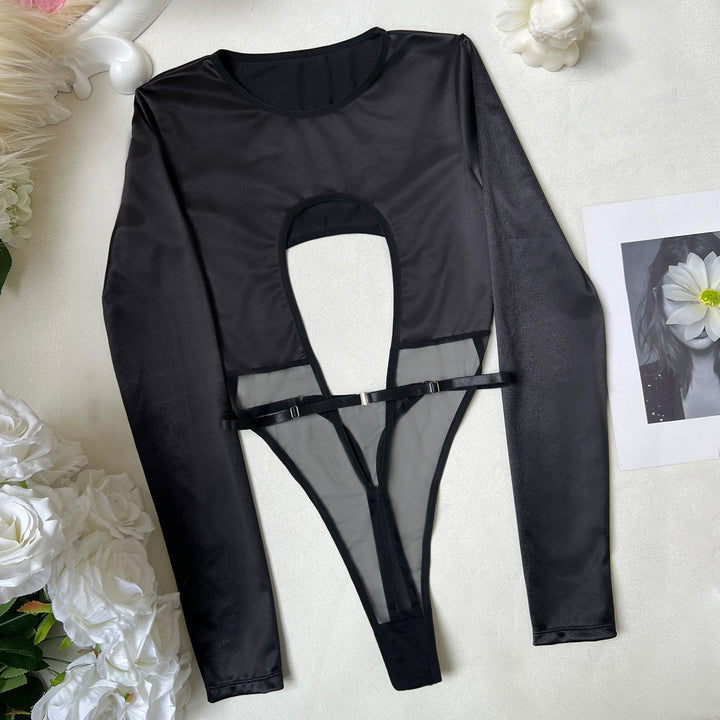 Erotic Hollow-Out Bodycon Backless One-Piece Lingerie Bodysuit