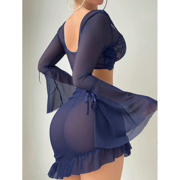 Sexy Lace Sheer Lingerie Uniform Set