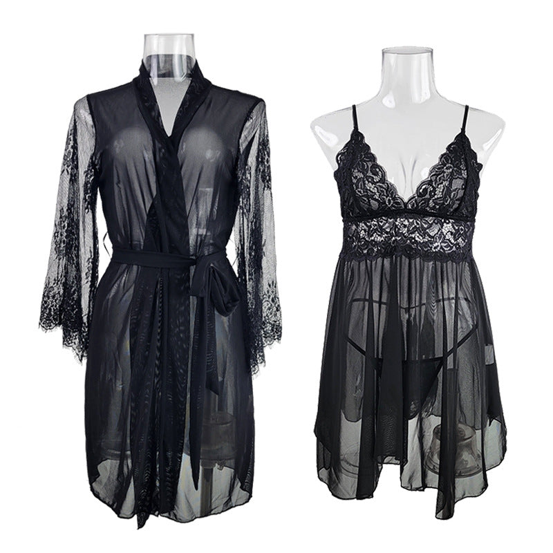 Summer Sexy Sheer Spaghetti Strap Nightgown