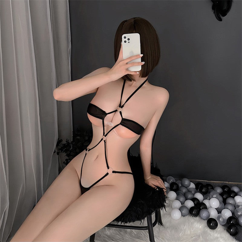 Sexy Lingerie Underwire Open-Crotch Seductive Three-Point Bodysuit
