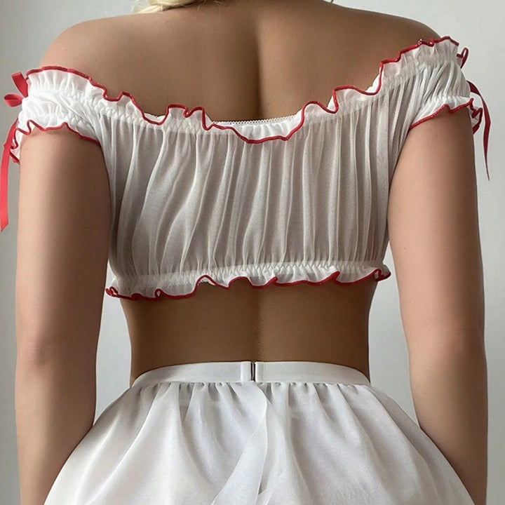 Sexy Nurse Role Play Costume Lace Seduction Lingerie Set