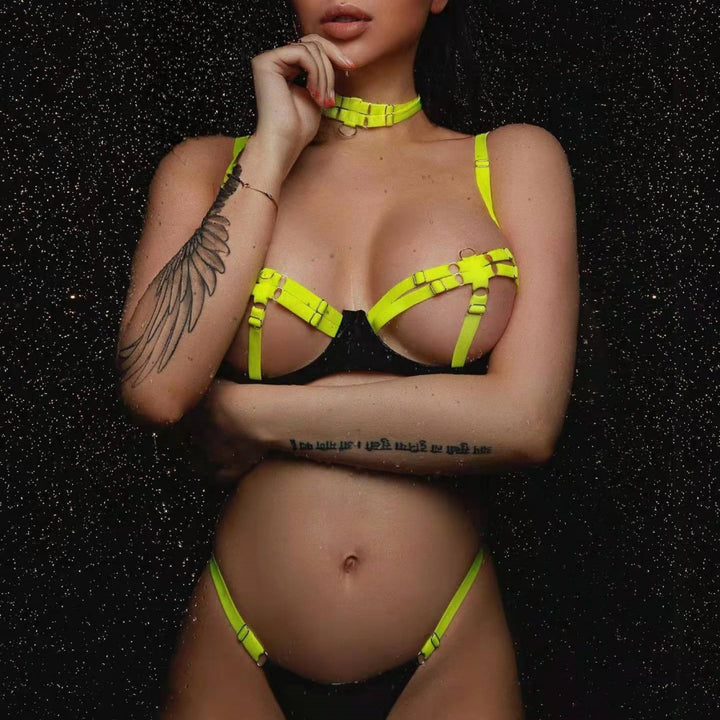 Women's Sexy Two-Tone Strappy Lingerie