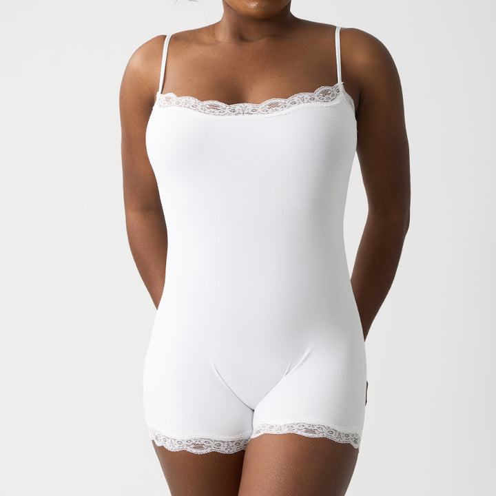 Lace Trim Shapewear Bodysuit - Sexy Seamless Sculpting Romper